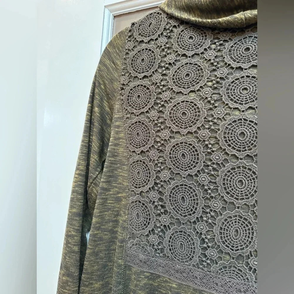 Anthropologie | Saturday Sunday Moss Green Crochet Back Swing Dress Size XS - Picture 12 of 16